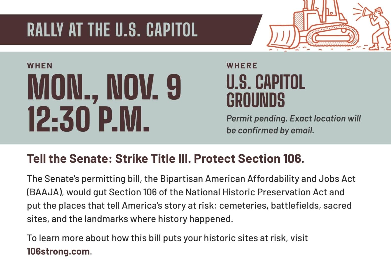 Protect Section 106 Rally Nov 9 2026